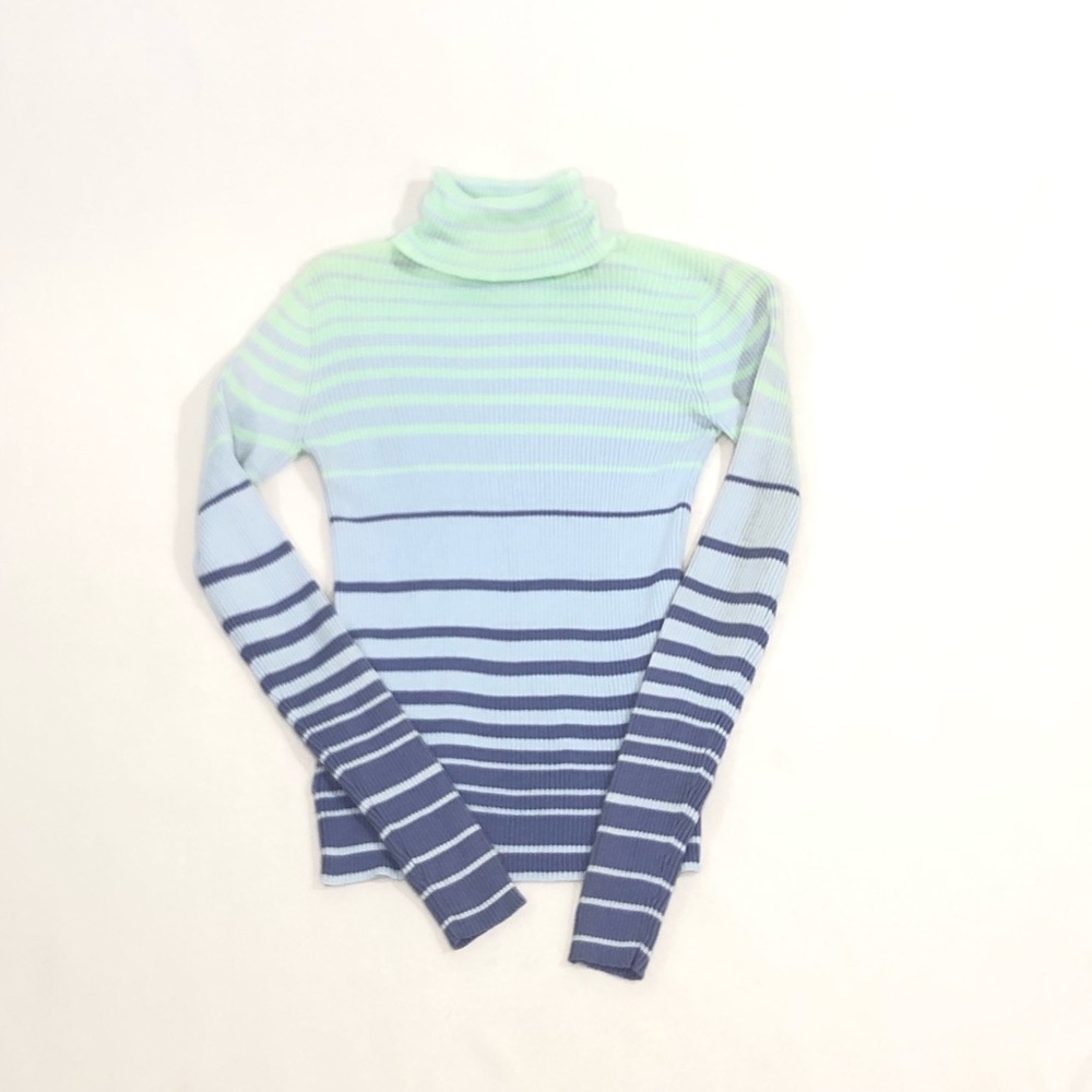 Multi Color Blue Turtleneck